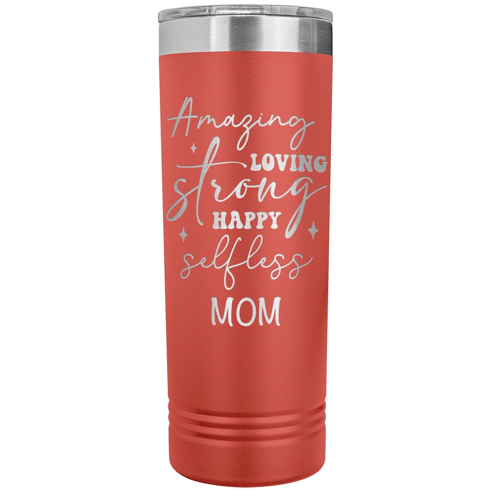 Best MOM Ever Tumbler Skinny tall 22oz Tumbler Gift For Mom Laser Etched Coffee Tumbler Birthday Gift For Mom Skinny Tumbler With Lid